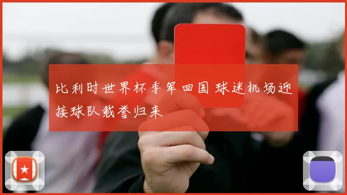 比利时世界杯季军回国 球迷机场迎接球队载誉归来